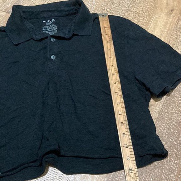 Vince Black Cropped polo shirt size medium - Picture 7 of 7